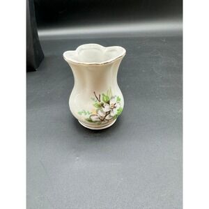 Vintage Japan Vase Hand Painted Dogwood Flowers Gold‎ Trim Irice & Co